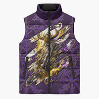 Odin Allfather Viking Sleeveless Puffer Jacket Epic Norse Mythology Illustration with Runic Circle Art