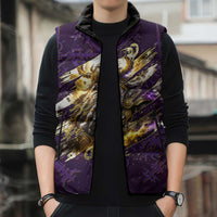 Odin Allfather Viking Sleeveless Puffer Jacket Epic Norse Mythology Illustration with Runic Circle Art