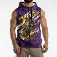 Odin Allfather Viking Sleeveless Zip Hoodie Epic Norse Mythology Illustration with Runic Circle Art