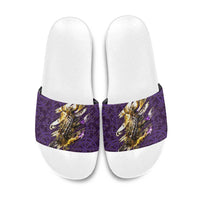 Odin Allfather Viking Slide Sandals Epic Norse Mythology Illustration with Runic Circle Art