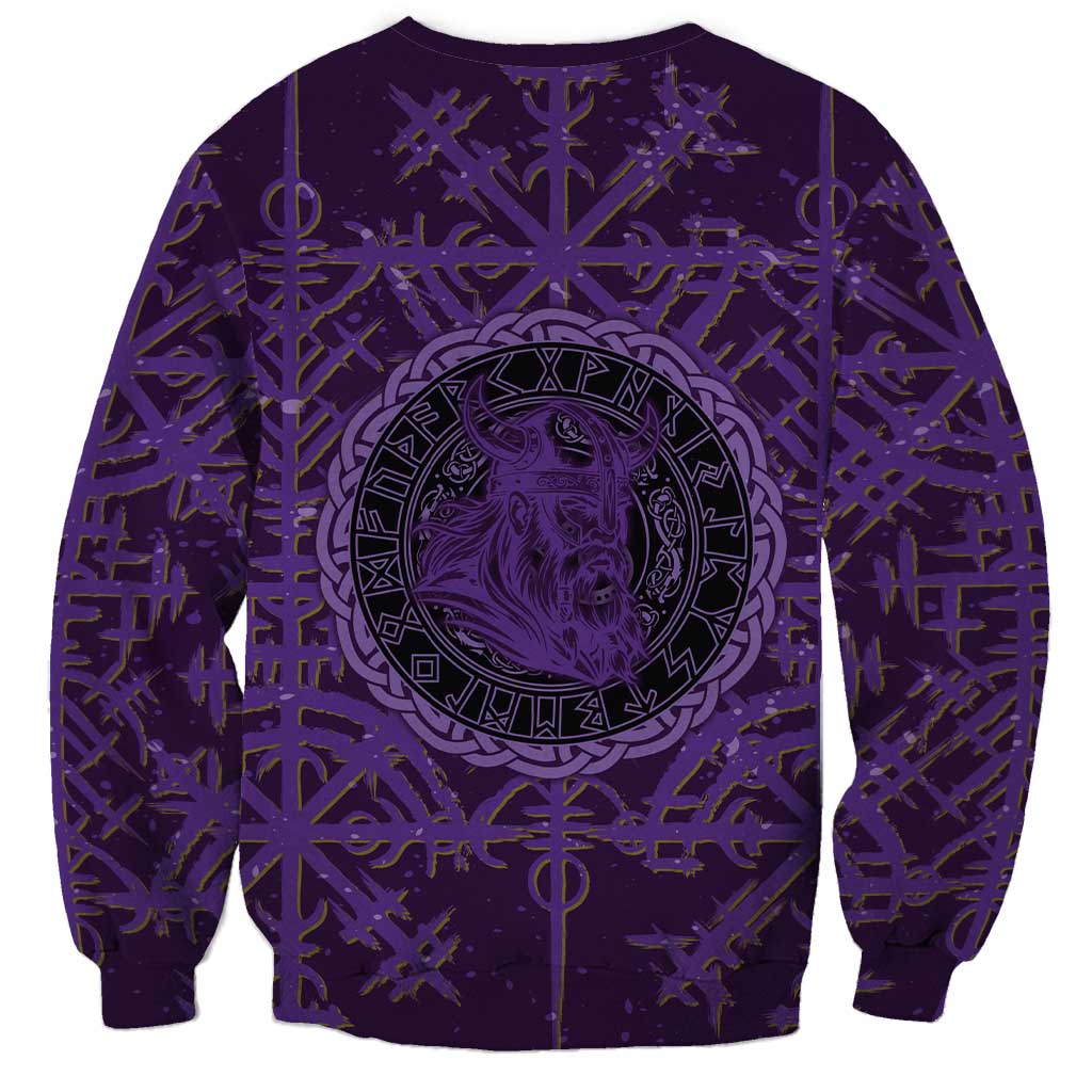 Odin Allfather Viking Sweatshirt Epic Norse Mythology Illustration with Runic Circle Art
