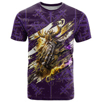 Odin Allfather Viking T Shirt Epic Norse Mythology Illustration with Runic Circle Art
