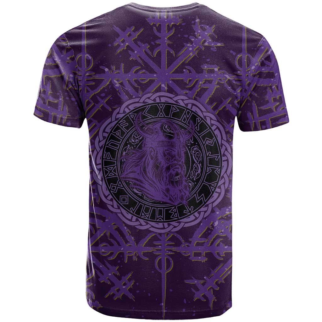 Odin Allfather Viking T Shirt Epic Norse Mythology Illustration with Runic Circle Art