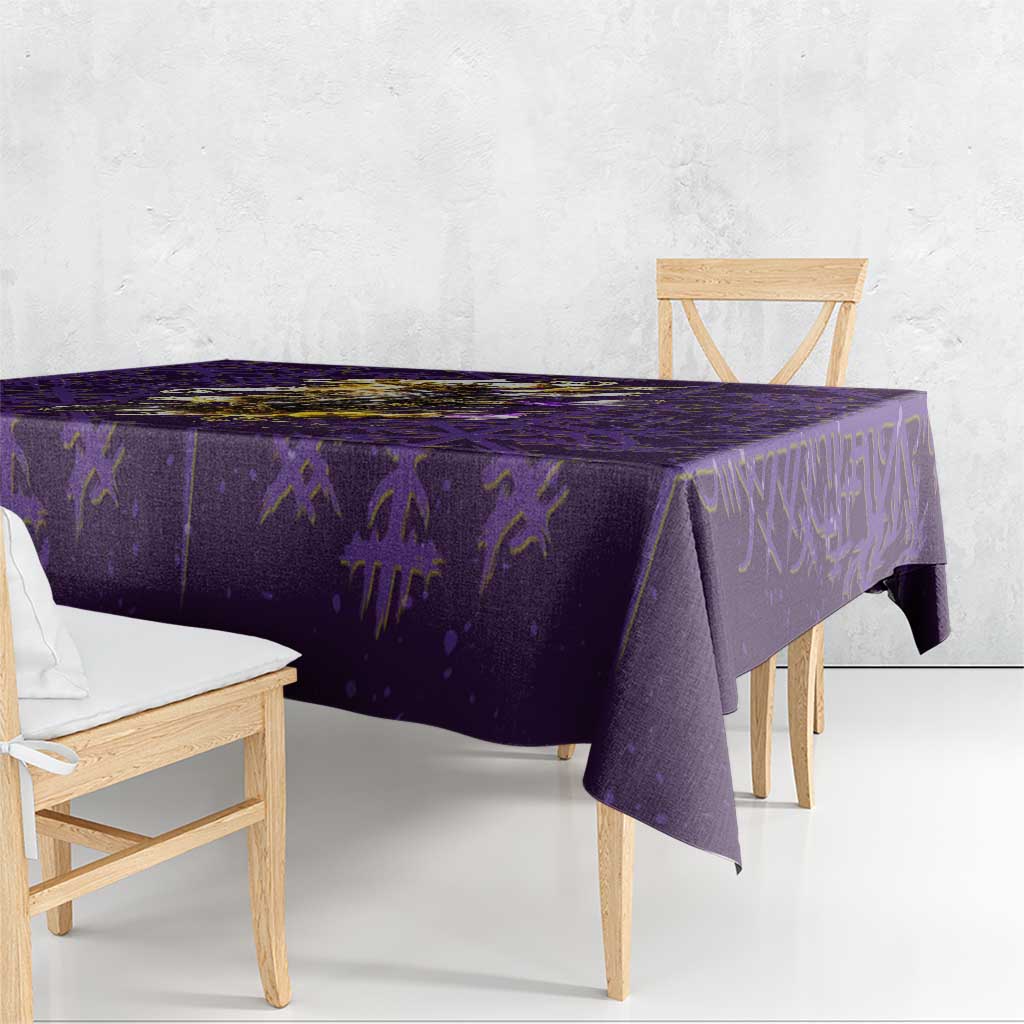 Odin Allfather Viking Tablecloth Epic Norse Mythology Illustration with Runic Circle Art
