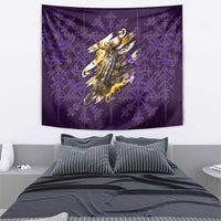 Odin Allfather Viking Tapestry Epic Norse Mythology Illustration with Runic Circle Art