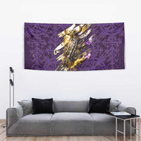 Odin Allfather Viking Tapestry Epic Norse Mythology Illustration with Runic Circle Art