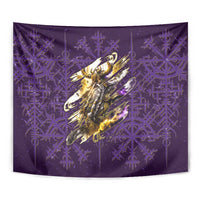 Odin Allfather Viking Tapestry Epic Norse Mythology Illustration with Runic Circle Art
