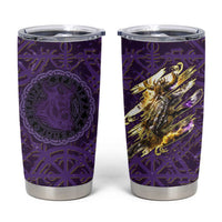 Odin Allfather Viking Tumbler Cup Epic Norse Mythology Illustration with Runic Circle Art