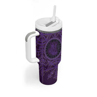 Odin Allfather Viking Tumbler With Handle Epic Norse Mythology Illustration with Runic Circle Art