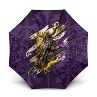 Odin Allfather Viking Umbrella Epic Norse Mythology Illustration with Runic Circle Art