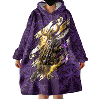 Odin Allfather Viking Wearable Blanket Hoodie Epic Norse Mythology Illustration with Runic Circle Art