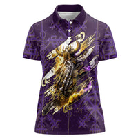 Odin Allfather Viking Women Polo Shirt Epic Norse Mythology Illustration with Runic Circle Art