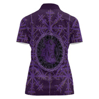 Odin Allfather Viking Women Polo Shirt Epic Norse Mythology Illustration with Runic Circle Art