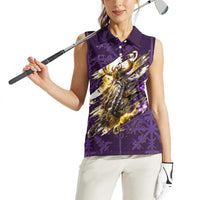 Odin Allfather Viking Women Sleeveless Polo Shirt Epic Norse Mythology Illustration with Runic Circle Art