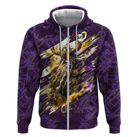 Odin Allfather Viking Zip Hoodie Epic Norse Mythology Illustration with Runic Circle Art
