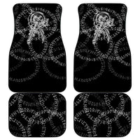 Norse Dragon and Viking Axe Car Mats Monochrome Runic Line Art Illustration