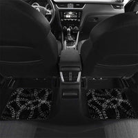 Norse Dragon and Viking Axe Car Mats Monochrome Runic Line Art Illustration