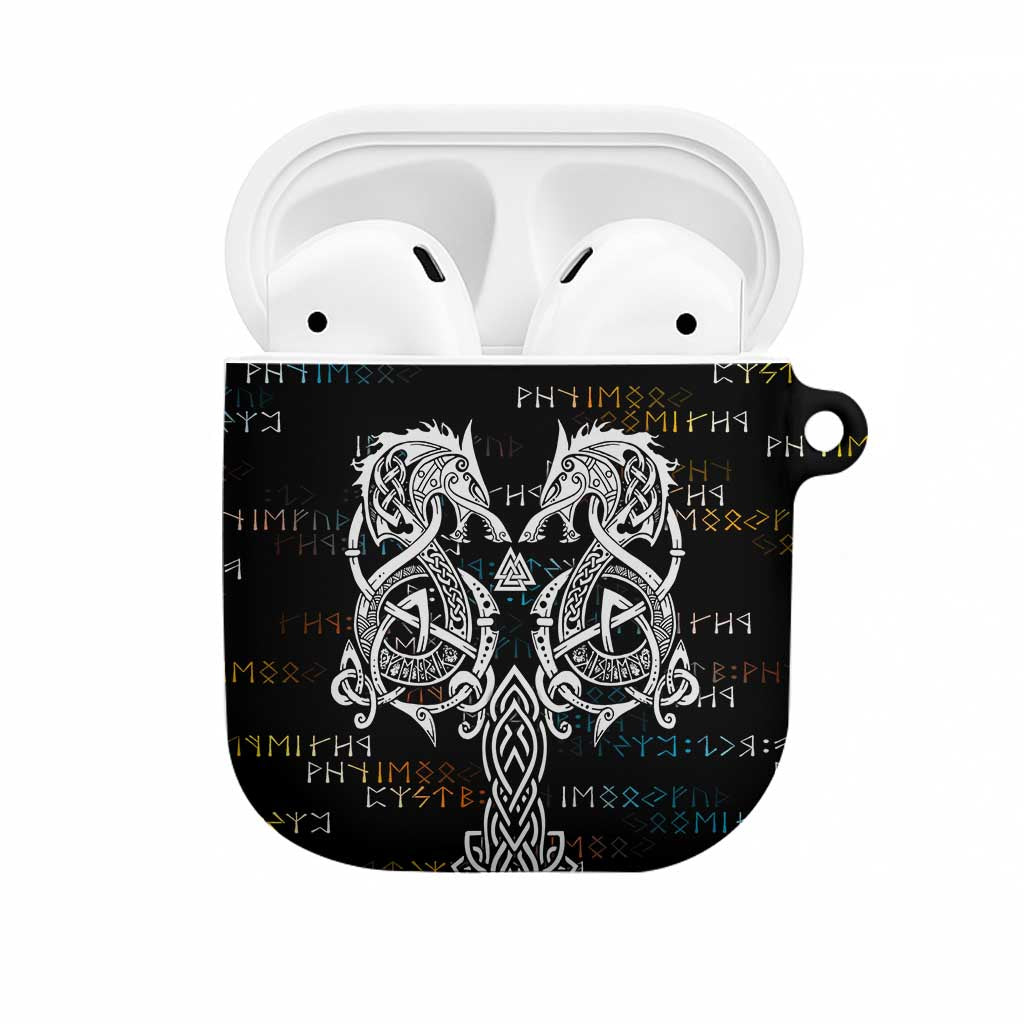 Viking Runes and Norse Mythology Symbols AirPods Case Celtic Knotwork Tribal Illustration Style