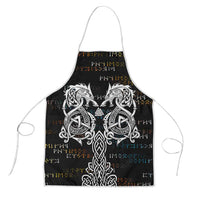 Viking Runes and Norse Mythology Symbols Apron Celtic Knotwork Tribal Illustration Style