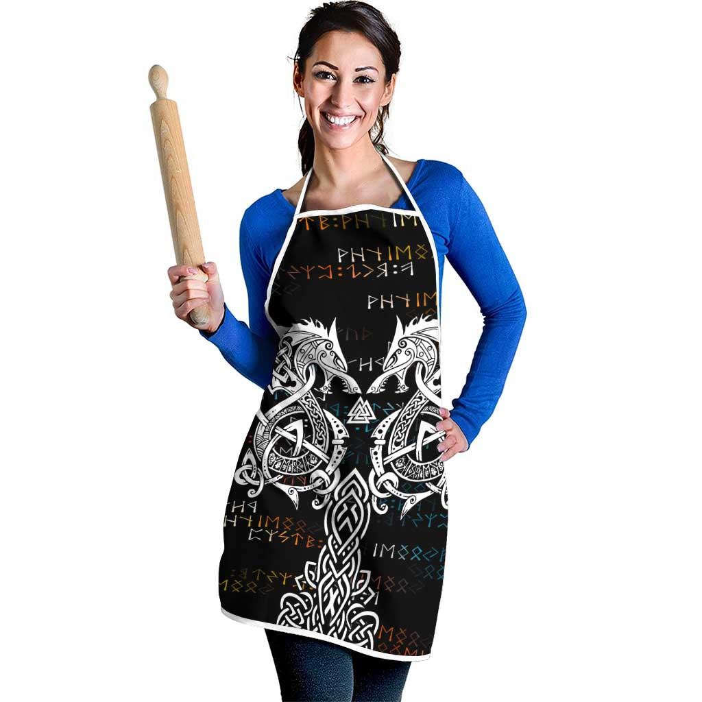 Viking Runes and Norse Mythology Symbols Apron Celtic Knotwork Tribal Illustration Style