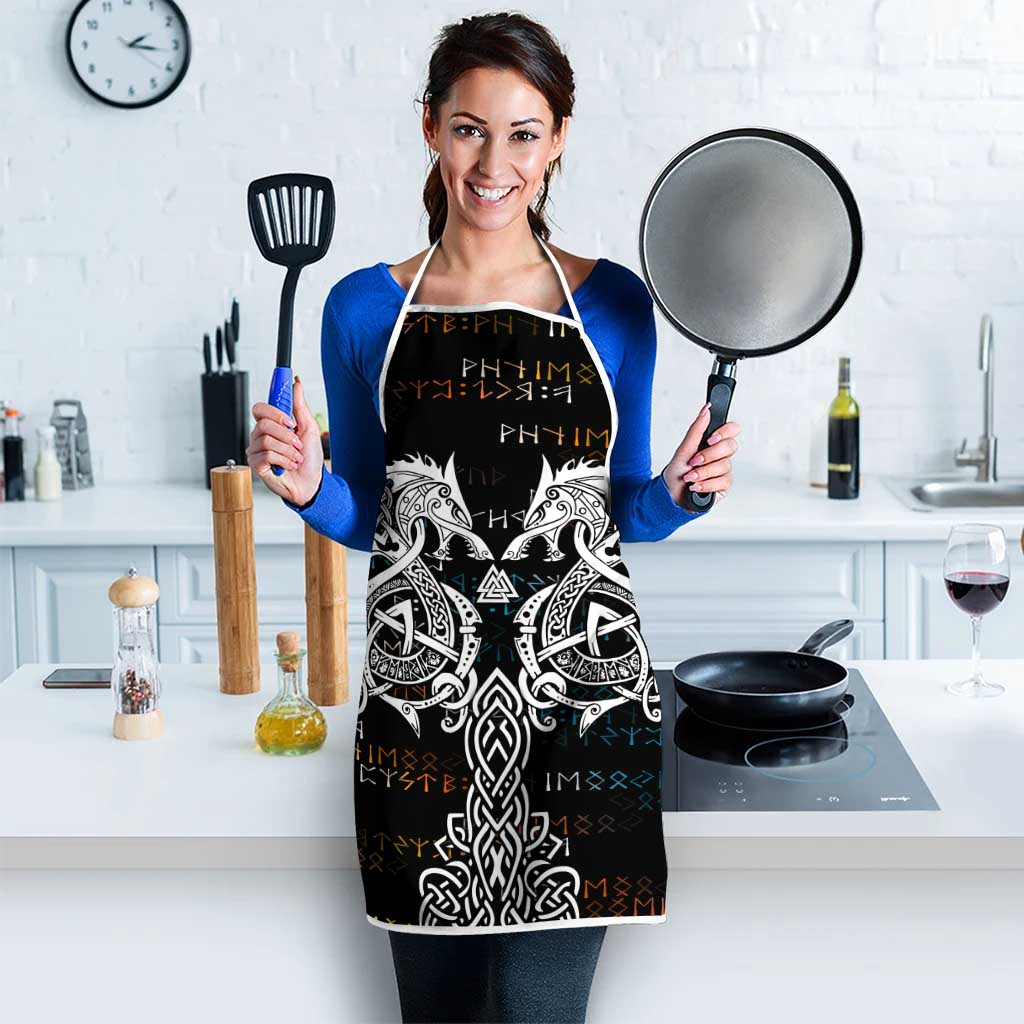 Viking Runes and Norse Mythology Symbols Apron Celtic Knotwork Tribal Illustration Style