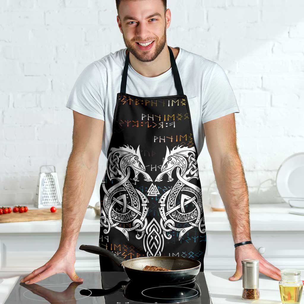 Viking Runes and Norse Mythology Symbols Apron Celtic Knotwork Tribal Illustration Style
