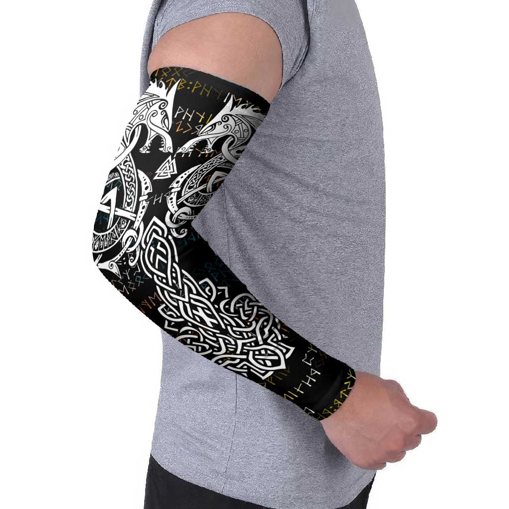 Viking Runes and Norse Mythology Symbols Arm Sleeves Celtic Knotwork Tribal Illustration Style