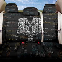 Viking Runes and Norse Mythology Symbols Back Car Seat Cover Celtic Knotwork Tribal Illustration Style