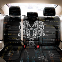 Viking Runes and Norse Mythology Symbols Back Car Seat Cover Celtic Knotwork Tribal Illustration Style