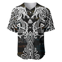 Viking Runes and Norse Mythology Symbols Baseball Jersey Celtic Knotwork Tribal Illustration Style