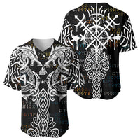 Viking Runes and Norse Mythology Symbols Baseball Jersey Celtic Knotwork Tribal Illustration Style