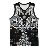 Viking Runes and Norse Mythology Symbols Basketball Jersey Celtic Knotwork Tribal Illustration Style