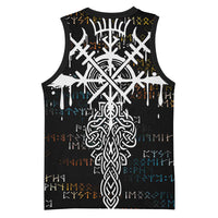 Viking Runes and Norse Mythology Symbols Basketball Jersey Celtic Knotwork Tribal Illustration Style