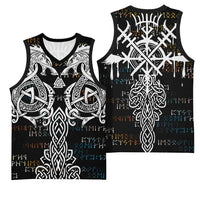 Viking Runes and Norse Mythology Symbols Basketball Jersey Celtic Knotwork Tribal Illustration Style