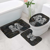 Viking Runes and Norse Mythology Symbols Bathroom Set Celtic Knotwork Tribal Illustration Style