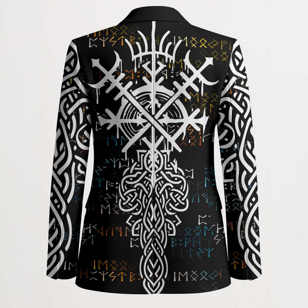 Viking Runes and Norse Mythology Symbols Blazer Celtic Knotwork Tribal Illustration Style
