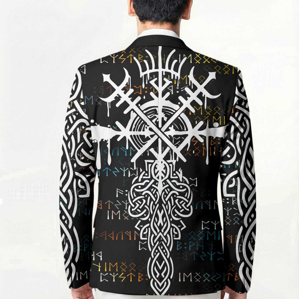 Viking Runes and Norse Mythology Symbols Blazer Celtic Knotwork Tribal Illustration Style