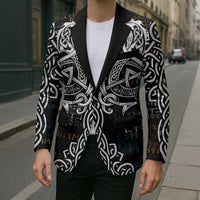Viking Runes and Norse Mythology Symbols Blazer Celtic Knotwork Tribal Illustration Style