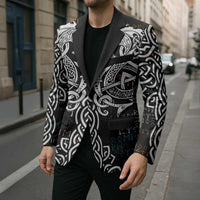 Viking Runes and Norse Mythology Symbols Blazer Celtic Knotwork Tribal Illustration Style