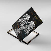 Viking Runes and Norse Mythology Symbols Canvas Wall Art Celtic Knotwork Tribal Illustration Style
