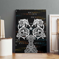 Viking Runes and Norse Mythology Symbols Canvas Wall Art Celtic Knotwork Tribal Illustration Style