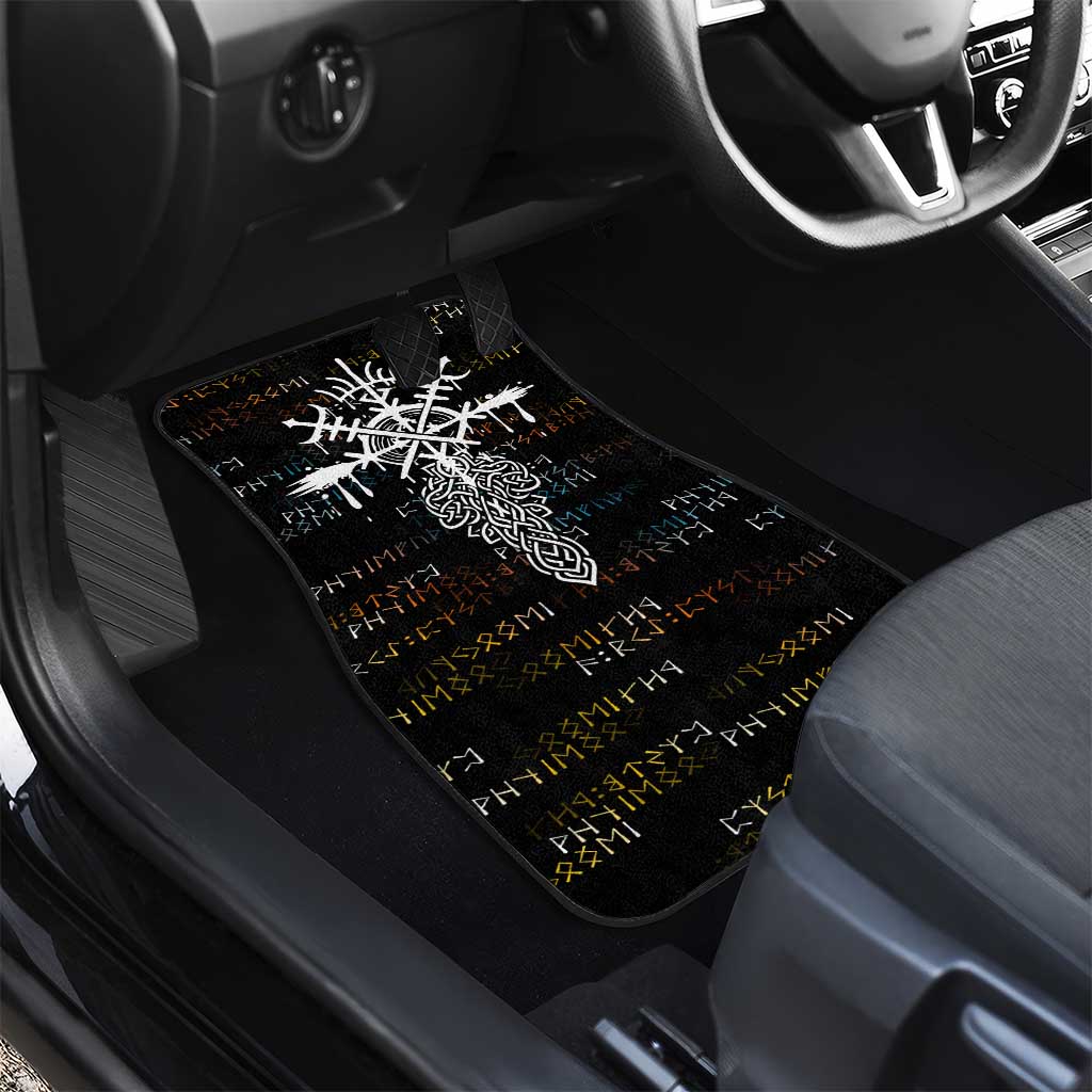 Viking Runes and Norse Mythology Symbols Car Mats Celtic Knotwork Tribal Illustration Style
