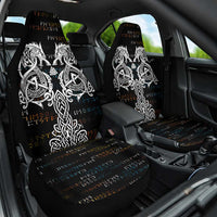 Viking Runes and Norse Mythology Symbols Car Seat Cover Celtic Knotwork Tribal Illustration Style
