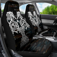 Viking Runes and Norse Mythology Symbols Car Seat Cover Celtic Knotwork Tribal Illustration Style