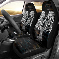 Viking Runes and Norse Mythology Symbols Car Seat Cover Celtic Knotwork Tribal Illustration Style