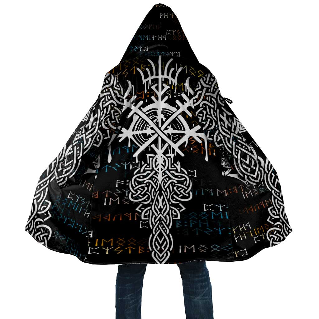 Viking Runes and Norse Mythology Symbols Cloak Celtic Knotwork Tribal Illustration Style