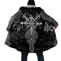 Viking Runes and Norse Mythology Symbols Cloak Celtic Knotwork Tribal Illustration Style