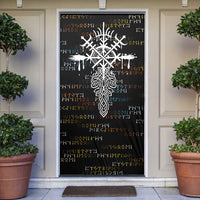 Viking Runes and Norse Mythology Symbols Door Cover Celtic Knotwork Tribal Illustration Style