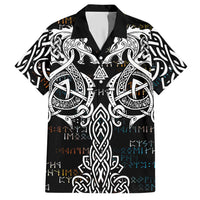 Viking Runes and Norse Mythology Symbols Hawaiian Shirt Celtic Knotwork Tribal Illustration Style