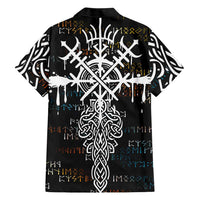 Viking Runes and Norse Mythology Symbols Hawaiian Shirt Celtic Knotwork Tribal Illustration Style